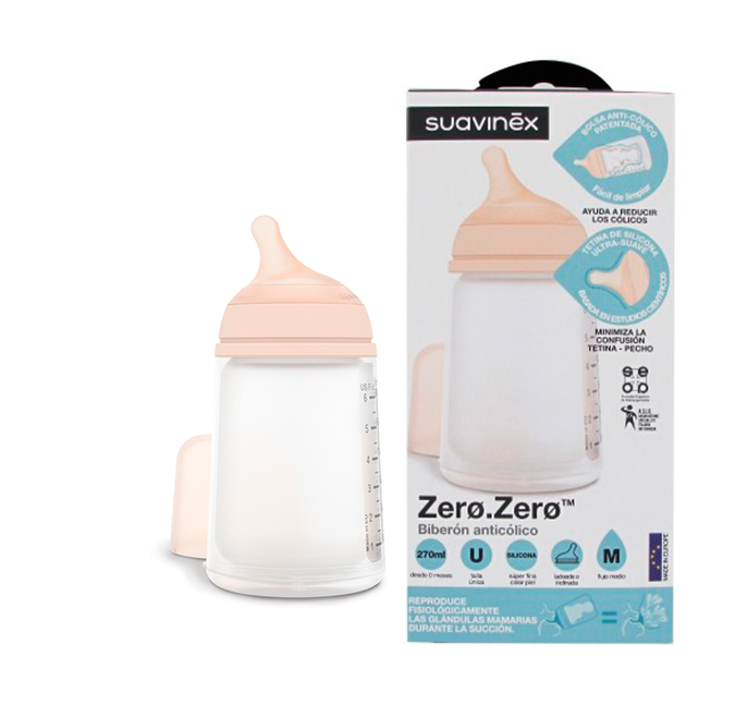 Suavinex Zero Zero - Biberón Anticólico 270 ml