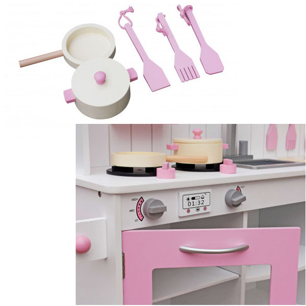 Home Chef Cocina infantil moderna de juguete de madera con