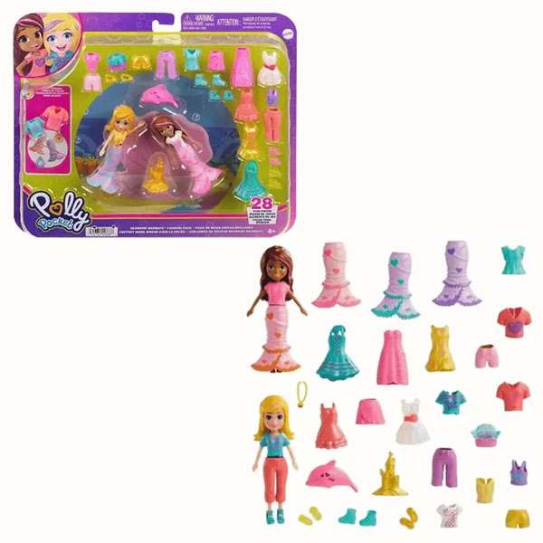 Pack pequeno de modas polly pocket 28 pcs Sirena Brillante